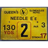 Gleneagles Hotel 'Queens' Golf Course Tee Plaque Hole 2 'Needle E'e' produced in a heavy duty