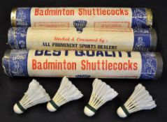 Badminton - 3x card tubes of All Prominent Sports Dealers Made in India "Badminton Shuttlecocks" c/w