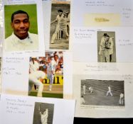 50x England Cricket test match bowlers autographs from 1929 to date - signed to press photographs,