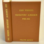 1941 Wisden Cricketers' Almanack - Willows soft back reprint publ'd 1999 in brown gilt cloth