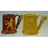 2x Large Ceramic Golfing Tankards one stamped Dartmouth Pottery the bears nor makers mark, both