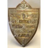 Fine Elkington & Co oversize Sheffield plate Athletics Shield - presented by National Physical