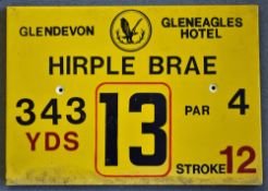 Gleneagles Hotel 'Glendevon' Golf Course Tee Plaque Hole 13 'Hirple Brae' produced in a heavy duty