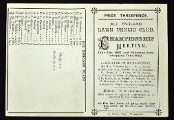 Rare 1897 All England Lawn Tennis Club Championship Meeting Programme - to include the 1st round for