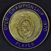 1970 Open Championship Player's Enamel Badge 99th Championship a blue enamelled circular badge