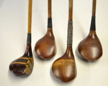 4x various attractive socket head woods to include a very attractive Harry Cawsey Angsol patent