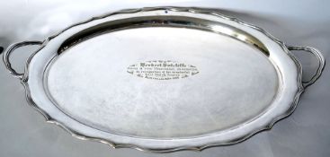 1924/25 Herbert Sutcliffe - England & Yorkshire Cricketer - fine and large engraved silver plated