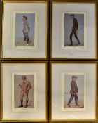 4x Vanity Fair limited edition golf prints - to incl J.H Taylor "John Henry", Harold Hilton "