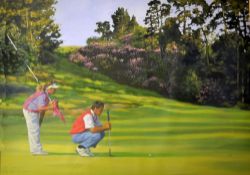 Jones, Steve (British Artist) - Nick Faldo at the 2nd hole at Woburn The British Masters Golf