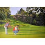 Jones, Steve (British Artist) - Nick Faldo at the 2nd hole at Woburn The British Masters Golf