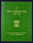 1982 US Amateur Golf Championship official programme - played at the Country Club 31st August to 5th