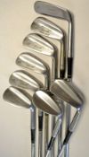 Set of 8x Gradidge Tournament "Greensite" flanged sole irons and putter - fitted with s/s and
