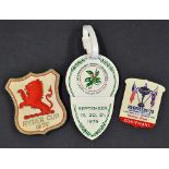 3x 1975 Ryder Cup Badges including 'Norman Wood' contestant badge, bag tag and Rampant Lion Blazer