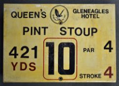 Gleneagles Hotel 'Queens' Golf Course Tee Plaque Hole 10 'Pint Stoup' produced in a heavy duty