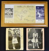 1934 Wimbledon Lawn Tennis Championships signed display to include a large album page neatly set out