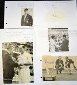 45x Cricket International Test captains from 1927 onwards signed to press photographs, album