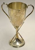 1907 Billiards silver trophy cup - hallmarked Sheffield and engraved to the front with billiard