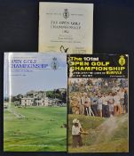 Collection of 3x Open Golf Championship programmes including - 1962 Open Golf Championship programme
