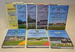 8x County Cricket Club History Books to incl Derbyshire - John Shaw Croft, Glamorgan - Andrew