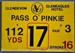 Gleneagles Hotel 'Glendevon' Golf Course Tee Plaque Hole 17 'Pass O' Pinkie' produced in a heavy