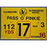 Gleneagles Hotel 'Glendevon' Golf Course Tee Plaque Hole 17 'Pass O' Pinkie' produced in a heavy