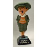 Penfold Man papier-mâché advertising golfing figure c. 1935 complete with pipe and mounted on the