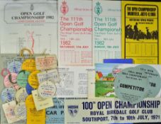 Collection of Golf Open Championship Ephemera including a selection of competitor bag tags, 1982