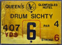 Gleneagles Hotel 'Queens' Golf Course Tee Plaque Hole 6 'Drum Sichty' produced in a heavy duty