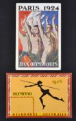 2x Olympic postcards - to include 1924 Paris Olympics by the artist Jean Droit and published by