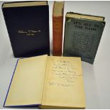 William T Tilden signed tennis book and others - to include signed "My Story - A Champions