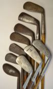 10x Men's irons to include a Forgan deep faced mashie and iron, a Gibson mid iron, an Anderson mid