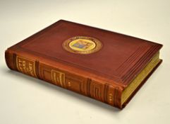 Oxford and Cambridge University leather bound book titled "50 Years Of Sport at Oxford, Cambridge