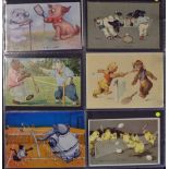 180 x Lawn Tennis themed postcards from 1900-1930's - large post card album with slip in pockets