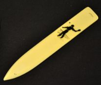 Tennis -1920s Ivorine letter opener mounted with a male tennis player overall 7" x 1"