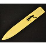 Tennis -1920s Ivorine letter opener mounted with a male tennis player overall 7" x 1"