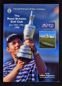 1998 Open Golf Championship programme signed by the winner Mark O'Meara - played at Royal Birkdale