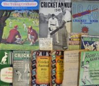 Collection of cricket annuals to include Indian Tour 1946, 1949 Day & Mason, 1948 Fight for the