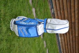 Laura Davies Personal Maruman Blue and White Tour Golf Bag - with Laura Davies embroidered name to