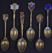 Silver Golf Crested Tea Spoons including Whitefield Golf Club, St Dunstans, R.P.G.C, Davy Hulme Park