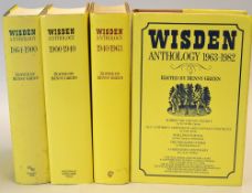 Set of 4x Wisden Anthology - to incl Vol.1 1864-1900, Vol. II 1900-1940, Vol. III 1940-1963 and Vol.