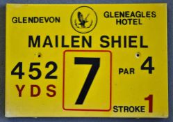 Gleneagles Hotel 'Glendevon' Golf Course Tee Plaque Hole 7 'Mailen Shiel' produced in a heavy duty