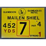 Gleneagles Hotel 'Glendevon' Golf Course Tee Plaque Hole 7 'Mailen Shiel' produced in a heavy duty