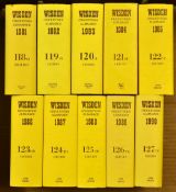 10x Wisden Cricketers' Almanacks from 1981 to 1990 - original hardbacks c/w dust jackets - very