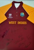 2007 West Indies Cricket World Cup signed shirt - official team shirt signed to the front by 10