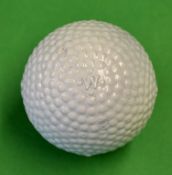 "W" stamped bramble pattern guttie golf ball - possibly a replica has a small crack - white paint