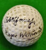 Unique Silver King Black Dot No.1 dimple ball signed by both British Amateur Championship