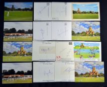 16x Overseas International Cricket player signed postcards - collection of Worcestershire Cricket