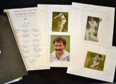 Extensive collection of Somerset County Cricket Club players' signatures from 1960's to date -