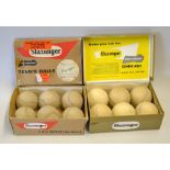 2x Slazengers tennis ball boxes to incl 1959 LTA Official Ball c/w 6 original 1959 balls and a later