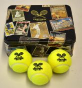 1991 Tretorn Sweden 100th Tennis Anniversary commemorative tin of tennis balls - decorative